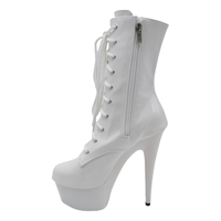 Chaussures à talons aiguilles pour femmes de 15 cm, avec amorti, antidérapantes, à lacets, pour l'hiver/été, flexibles, style sexy pour l'extérieur