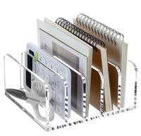 Organizador de Archivos de Acrílico Personalizado, Portátil, de 3-5 Compartimentos, para Suministros de Oficina, Caja de Almacenamiento de Cartas, Exhibidor para Clasificación de Oficina