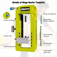 Gabarit de mortaiseuse pour charnières de porte, 3 pouces, en plastique ABS, pour fraisage et installation DIY