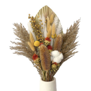 Bouquet de fleurs séchées naturelles DREA, herbe préservée, décoration bohème, centre de table pour mariage, arrangement floral artificiel - Product Image 1