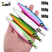 Hunthouse — leurre métallique lumineux en fer, appât artificiel idéal pour la pêche à la turlutte en eau salée, 130/150/180g, vente en gros