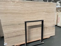 Dalles de travertin naturel d'Italie, marbre romain poli beige jaune blanc pour carrelage mural et sol, carrelage en marbre