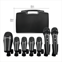 Nouveau kit de micro à batterie dynamique filaire 7 pièces ensemble de microphones antibruit utilisation en Studio-Kick Bass Tom Snare Cymbals Vocal Aluminium