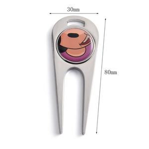 Marcador de bola de golf de metal dorado para sublimación, herramienta de reparación de divots de golf, clip para gorra de golf con marcador de bola - Product Image 6