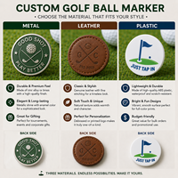Marqueur de balle de golf haut de gamme personnalisé ajouré en métal, accessoires de golf, logo personnalisé, cadeau souvenir de tournoi de golf de luxe