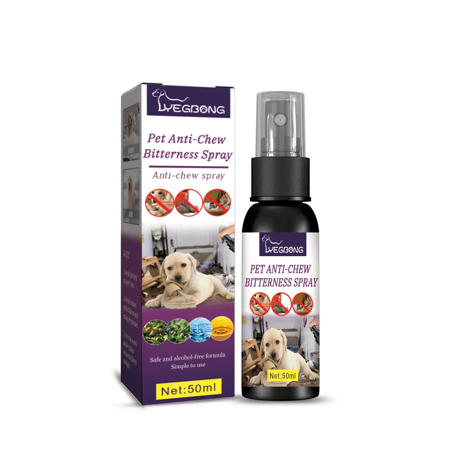 YEGBONG Spray anti-morsure amer pour animaux de compagnie