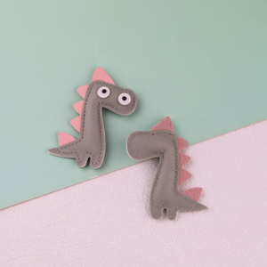 Dinosaur Leather Keychain <b>Red</b> Pink Blue Gray Artificial Leather Irregular Shape Bag Charm Decoration Spring 2024 - Product Image 3