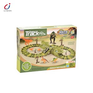Chengji Puzzle piste voitures bricolage assemblage Rail voiture jouets fente jouets déformation catapulte bloc de construction dinosaure piste voiture - Product Image 5