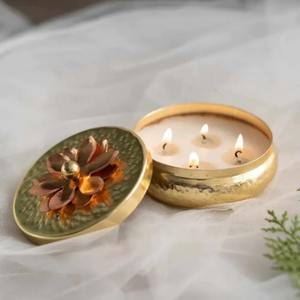 Pot à bougie pour la décoration de la maison, élégant récipient en acier inoxydable pour bougies parfumées, créant une ambiance lumineuse et chaleureuse dans toutes les pièces - Product Image 1