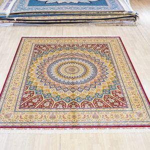 Grand <span class=keywords><strong>tapis</strong></span> en soie noué à la main <span class=keywords><strong>de</strong></span> 244x305 cm, motif médaillon, adapté aux enfants, <span class=keywords><strong>tapis</strong></span> rouge <span class=keywords><strong>de</strong></span> luxe - Product Image 2