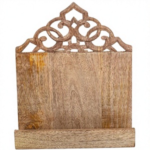 Support de présentation de <span class=keywords><strong>livre</strong></span> de recettes en bois décoratif, pour comptoir de <span class=keywords><strong>cuisine</strong></span>, fait main, style rustique campagnard, pliable, marron - Product Image 1