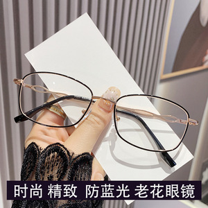L001 Gafas de lectura clásicas para mujer, montura metálica, protección contra luz azul, antiradiación, estilo Retro de alta definición - Product Image 4