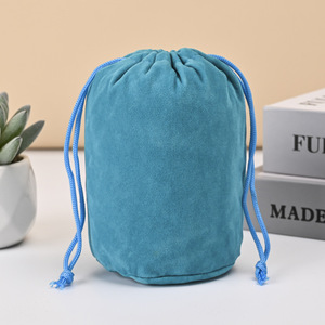 Custom Logo Round Bottom Drawstring Candle Bag for Gift Watch Gift Packaging Velvet <b>Pouch</b> - Product Image 6