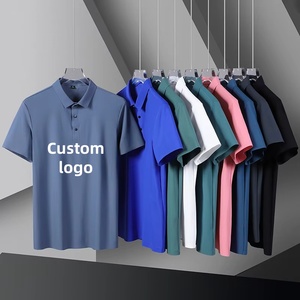 Erkek yaz rahat spor Polo gömlekler nefes çabuk kuru buz ipek kumaş özel Logo orijinal boş kısa Golf Polo gömlekler Polo gömlekler - Product Image 1
