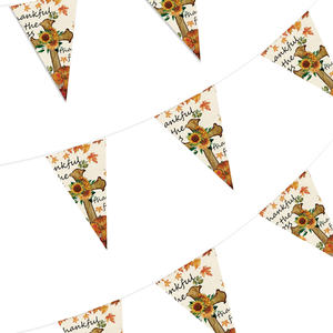 Цифровая печать 14*21 см, треугольный флаг благодарения, Ретро стиль, напечатанный во дворе, вечеринка, создание атмосферы - Product Image 2