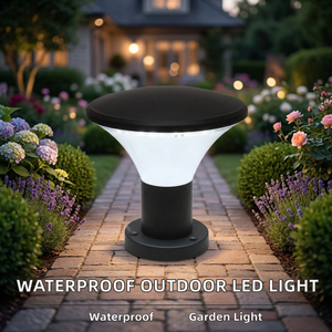 Lampes à pilier LED en aluminium étanches IP65 pour extérieur, base E27, éclairage de jardin, pelouse, patio, allée, cour, clôture, portail - Product Image 4