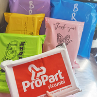 Logo kustom tas surat kilat Polymailer persik merah muda pengiriman tas poli Mailer untuk pakaian