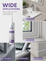 Scellant polymère MS hautement élastique, faible odeur, résistant aux intempéries, adhésif pour la construction, étanchéité des joints de fenêtres et de murs