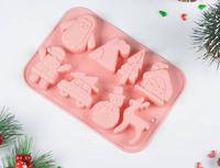 MUYULINS Weihnachten 8-Fach LFGB Platin Antihaft-BPA-freie Silikon-Mousse-Kuchen-Dekorationsform China