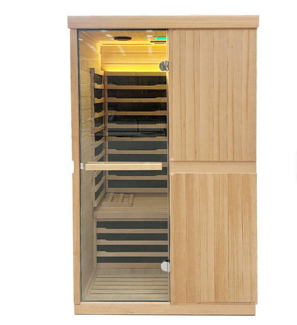 Canadian Hemlock Wooden 1-2 Person Low EMF Far Infrared Indoor Sauna Room
