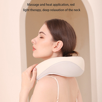 Oreiller de massage en forme de U avec chauffage 3000mAh Rechargeable avion voiture voyage mousse à mémoire masseur de cou pour soulager la douleur