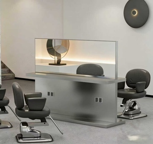 New High-end Internet Celebrity Hair Salon <b>Mirror</b> <b>Table</b> <b>Mirror</b> Hair Salon Hair Cutting <b>Mirror</b> Hair Salon Dedicated with Lighting - Product Image 3