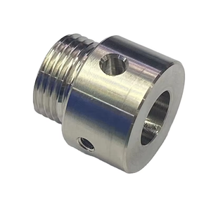 Custom CNC Turned Mirror Polished Stainless Steel Threaded Cylinder Connector Side Pin Hole Sleeve Adapter Parts - Product Image 5