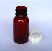 Bouteille en plastique PET liquide oral de 50ML pour sirop de jus d'eau avec pompe de pulvérisation à bouchon à vis CRC fabricant en gros