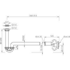 กาลักน้ำทำความสะอาดตัวเองสำหรับอ่างล้างหน้าและโถสุขภัณฑ์ที่มีอุปกรณ์ทำความสะอาดท่อระบายน้ำขนาด1 "-1" 1/4 x DN 32-40 - Product Image 4