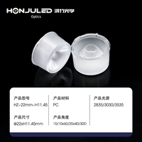 Lentille optique LED COB HONJU HZ-22*H14mm en PMMA avec options de 20/60/90 degrés, indice de protection IP33, efficacité de 92% pour l'éclairage commercial