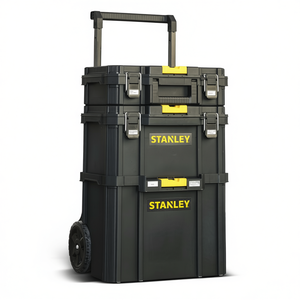 Boîte à outils modulaire Stanley à roulettes, 3 tiroirs, robuste, avec roues et poignée, pour usage en atelier - Product Image 2