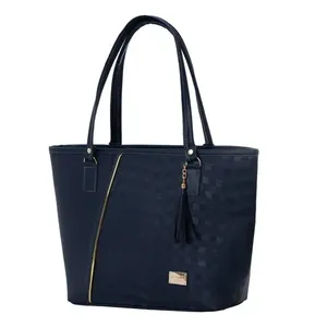 Sac fourre-tout en cuir véritable pour femme Fana Cayetana bleu marine M3845 renforcé élégant pour usage quotidien - Product Image 1