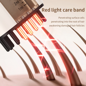 Rechargeable Women <b>Men</b> Anti Hair Loss Red Light <b>Vibration</b> Scalp Massager Electric Hair Oil Applicator for Hair Growth - Product Image 3