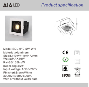 Interior IP20 empotrado montado G5.3 GU10 MR16 soporte abajo <span class=keywords><strong>foco</strong></span> carcasa Downlight <span class=keywords><strong>para</strong></span> decoración de Hotel <span class=keywords><strong>para</strong></span> <span class=keywords><strong>techo</strong></span> - Product Image 2
