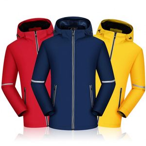 Gabardina reflectante personalizada para hombre, chaqueta vintage impermeable de poliéster, talla grande, cortavientos deportivo para exteriores con cremallera larga - Product Image 3