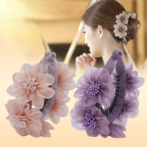 Pasador de Pelo <span class=keywords><strong>Coreano</strong></span> con Forma de Flor, Horquilla para Mujer, Accesorio para el Cabello, Flor para la Cabeza, Hebilla para Cola de Caballo, Pasador Tipo Banana - Product Image 1