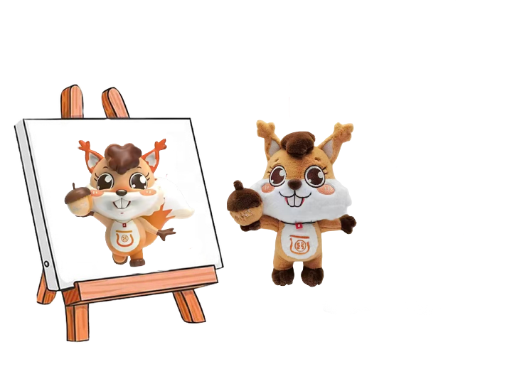 Peluches personalizados de piel de ardilla