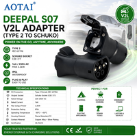 Adaptateur AOTAI DEEPAL S07 V2L Type 2 Prise Schuko Adaptateur d'alimentation EV Protection IP54 Alimentation d'urgence en plein air pour le camping