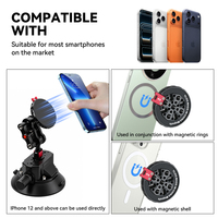 Soporte magnético para teléfono de coche, brazo metálico, ventosa grande, 360 °   Soporte Giratorio para Parabrisas para Todos los Teléfonos Inteligentes