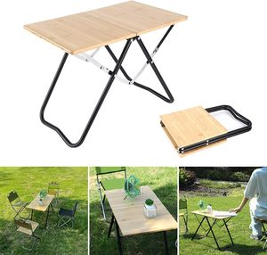 Bàn gỗ gấp gọn nhẹ bền hiện đại với khung kim loại dùng cho cắm trại, dã ngoại, du lịch, sân vườn & công viên - Product Image 2