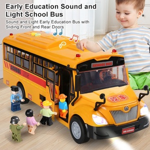 Autobus scolaire personnalisé pour l'éducation de la petite enfance <span class=keywords><strong>Jouet</strong></span> bébé garçon Autobus Puzzle <span class=keywords><strong>Jouet</strong></span> Voiture Modèle de voiture Musique Autobus scolaire inertiel Jouets - Product Image 2