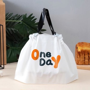 Bolsas de plástico para llevar con cordón inferior redondo Prohibiciones de entrega de alimentos personalizadas Base estable - Product Image 6