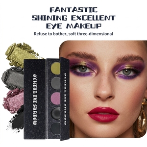Palette de fards à paupières O'CHEAL Dark Punk 5 couleurs, fini métallique, <span class=keywords><strong>pailleté</strong></span> fin, nacré et mat, maquillage smokey pour Halloween - Product Image 1