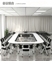 Ensemble de tables de conférence mobiles et pliables, bureau long simple pour la formation en classe et les centres de formation