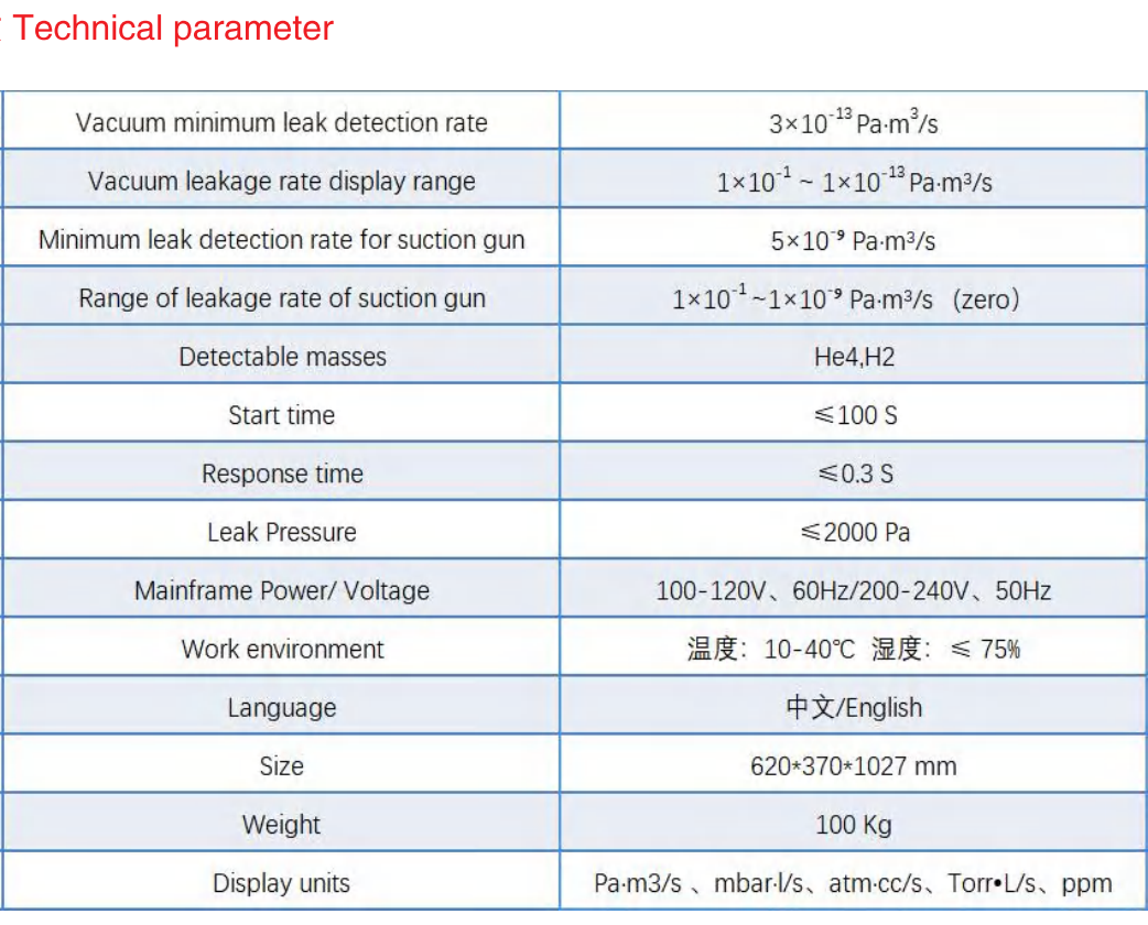 NHJ800 Vakuum-Helium-Wasserstoff-Massenspektrometer-Lecksucher