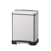 Cubo de basura con pedal de diseño moderno al por mayor, cubo de basura de acero inoxidable 410 con tapa