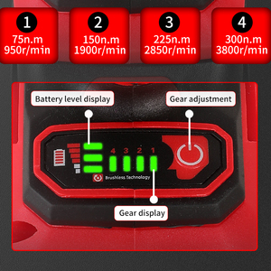 Trapano Elettrico Industriale JAVN 20V 300N.<span class=keywords><strong>m</strong></span> Brushless a 4 Velocità, Avvitatore a Batteria, Trapano a Impatto Compatibile OEM con <span class=keywords><strong>Ma</strong></span>.kita - Product Image 4