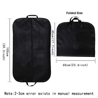 Housse de protection pliable personnalisée pour vêtements et costumes, avec fermeture éclair, en non-tissé, avec fenêtre transparente, capacité 20L