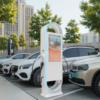 Chargeur EV commercial 44 kW 400 V CA avec affichage publicitaire Type 2 EVSE, OCPP, carte RFID, nouveau modèle sur pied