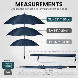 Parapluie de golf personnalisé en fibre de verre, 30 pouces, à double auvent ventilé, résistant au vent, avec logo, idéal pour les cadeaux d'affaires promotionnels en gros - Product Image 2